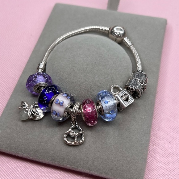 Authentic Pandora Wavy Dark Blue Murano Glass Ocean Charm - Picture 4 of 5